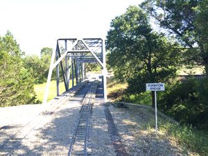 Purinton Bridge on the Mountain Division of the Wimberley Blanco & Southern Railroad.