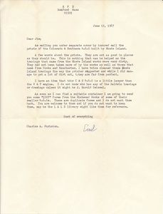Letter written by Charles A. Purinton to Jim Lawrence, 1967.