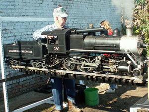 Bob Gray show off No 208 at Railfest, Meridian, MS, 1 November 2008.