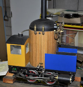A Little Engines "Crab" locomotive with wood lagging.