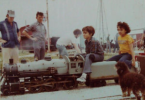 Terry McGrath, far left, standing next to Paul Torn at John Enders' track in Manor, Texas. Photo by Pete & Donna Green.