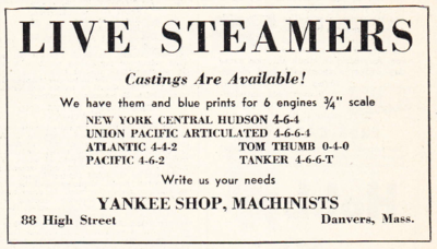 Yankee Shop advertisement from The Model Craftsman, November 1945.