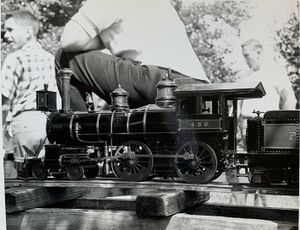 The 3/4 inch scale 4-4-0 No.486 is Bill Morewood’s first locomotive. Photo taken in Pennsylvania in the 1960's.