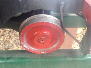 The flange of the wheel on Allen Mogul #486 was ground down by the bent brace.