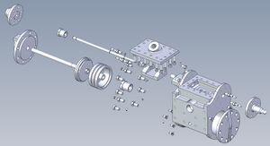 Exploded view of the cylinder. This can be done using the eDrawings viewer from the parasolid file.