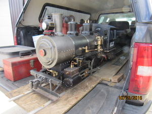 Marty Knox's Allen 0-4-0 Prototype, completed and ready to run, October 2015.